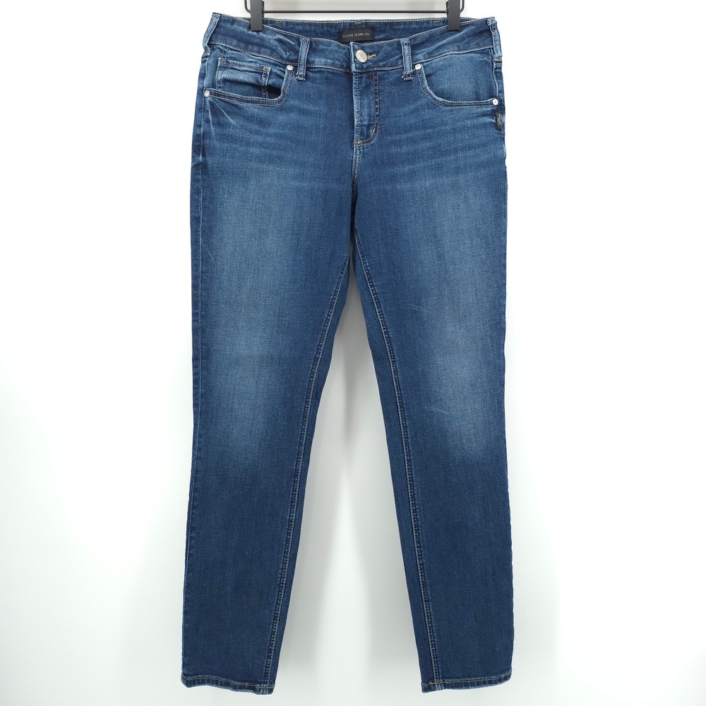 Silver Jeans Womens Girlfriend Jeans 32x29 Blue Mid Rise Slim Tapered L27129